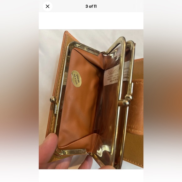 New Belle Brummel Clutch Wallet Style #88303 Genuine Leather With Design - Picture 10 of 10